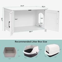 Enclos en bois écologique pour litière de chat avec fermeture à poussoir, mobilier de toilette pour animaux de compagnie pour salon, hiver et été