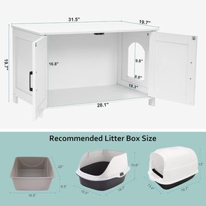 Caja de arena para gatos de madera con puerta de Granero, casa de mascotas, muebles de baño para sala de estar, se adapta a la mayoría de las cajas de arena - Product Image 2