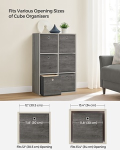 <span class=keywords><strong>SONGMICS</strong></span> Lot de 6 organisateurs de <span class=keywords><strong>rangement</strong></span> en tissu pour placard, boîtes de <span class=keywords><strong>rangement</strong></span> pliables et empilables, grande capacité, style européen - Product Image 4