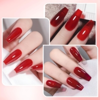 Vernis Gel Transparent Rouge Effet Verre 15ml Sans TPO HEMA Gelée Translucide UV LED Soak Off Fournitures Onglerie OEM Logo Personnalisé