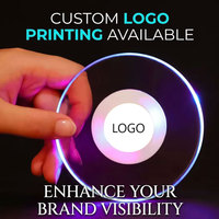 Sous-verre LED en acrylique transparent multicolore lumineux, étanche, qualité export standard, pour canettes de bière et de soda, idéal pour les campagnes publicitaires