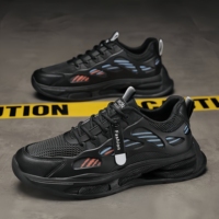 Chaussures en mesh pour hommes, chaussures de sport à semelle épaisse, chaussures de course décontractées, chaussures de papa, baskets décontractées pour hommes, chaussures de sécurité