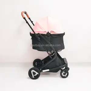 New Design Portable Lighteight Cat Dog Stroller With Water Repellent Oxford Fabric And Removable Canopy Pet Pram