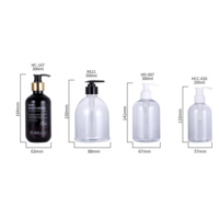 Bouteille Pompe en Plastique PET de 500 ml Vide Forme Cylindrique Bouchon à Vis Savon Liquide Lavage des Mains Gel Douche Shampooing Emballage Impression d'Écran