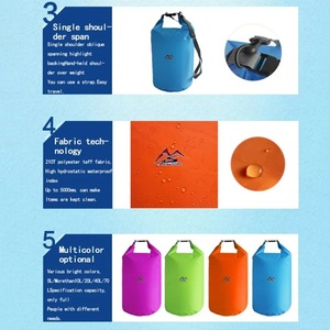 Sac étanche 2L/5L/10L/20L/40L/70L, sac de randonnée, sac de natation, de rafting, de kayak, de randonnée en rivière, de flottaison, de navigation, de bateau - Product Image 3