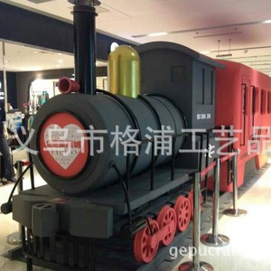 Modèle de locomotive à vapeur vintage en métal, décoration extérieure, usage commercial, avec fonction sifflet - Product Image 5