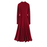 GUOOU Robe en cachemire épais d'hiver à grand gramme Robe pull longue en cachemire pour femmes