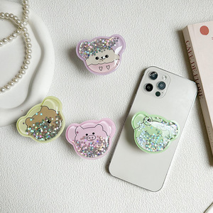 สินค้ามาใหม่ทรายดูดเป็นรูปร่างหมีเหลวของขวัญอุปกรณ์เสริมมือถือโปรโมชั่นของขวัญโต๊ะที่วางโทรศัพท์มือถือด้ามจับซ็อกเก็ต - Product Image 3