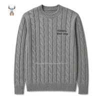 Pull-over pour homme Nanteng, design personnalisé, 100% coton, épais, décontracté, tricot torsadé, logo brodé, col rond, manches longues