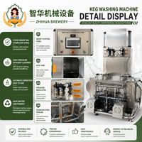 Machine de lavage automatique de fûts à bière en acier inoxydable pour équipement de nettoyage de fûts de brasserie