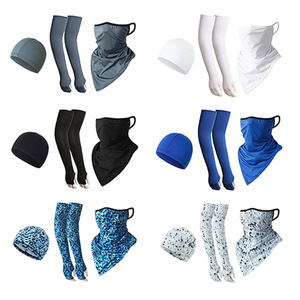 Cycling Sun Protection Set Ice Silk Sleeves Triangular Scarf Small Cap High Elasticity Breathable Quick Dry Outdoor Gear - Product Image 4
