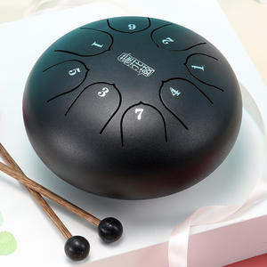 Lotus Drum Tambour éthéré pour enfants 6 pouces 8 notes Débutants Apprentissage <span class=keywords><strong>de</strong></span> l'instrument à tambour à langue en acier <span class=keywords><strong>de</strong></span> couleur creuse - Product Image 2
