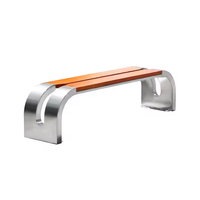 Banc de patio plat traditionnel en acier inoxydable écologique pour gare, jardin extérieur, zone résidentielle, banc en métal