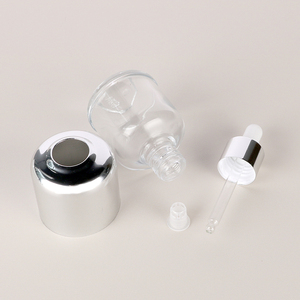 Luxury Silver <b>Dropper</b> <b>Bottle</b> Glass <b>Bottle</b> Customized Essential Oil <b>Bottle</b> Cosmetics Container Empty With Rubber Stopper <b>Dropper</b> - Product Image 5