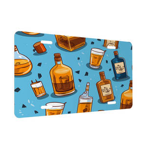 Plaque d'immatriculation de voiture décorative en aluminium personnalisée, finition brillante, logo imprimé pour accessoires extérieurs de véhicule - Product Image 1