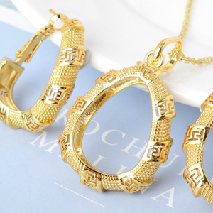 Ensemble de bijoux de haute qualité en or 14 carats de Dubaï pour femmes, ensemble de bijoux de mariage, fête, mariée, ensemble de bijoux de mariage nigérian - Product Image 3