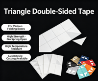 Adhesivo de Doble Cara Triangular Ultrafino para Cajas Plegables, Caja de Color, Papel de Algodón de Alta Viscosidad, Adhesivo de Doble Cara para Troquelado