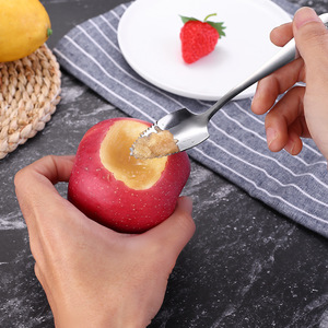 Cuchara de acero inoxidable para raspar puré de manzana, herramienta para complementar la alimentación de bebés, cuchara para raspar puré de kiwi, productos para madres y bebés - Product Image 2
