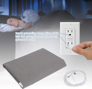 Sábana de puesta a tierra 400TC 5% fibra de plata 95% Sábanas de algodón Sábanas de puesta a tierra ajustables - Product Image 6