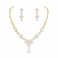 Nouveauté Weiman Jewelry : Parure de mariée CZ avec collier et boucles d'oreilles marquise et goutte d'eau pour mariage et bal de promo, pierre principale zircon