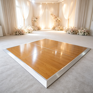 Piso de Baile de Madera Contrachapada Brillante de 3 pies x 3 pies y 4 pies x 4 pies con Bordes de Aleación de Aluminio en Venta - Product Image 1