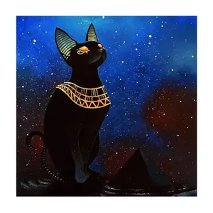 セールプロモーション5dDiyダイヤモンド絵画クロスステッチ古代エジプト猫ピラミッドダイヤモンド刺Embroideryリビングルームの装飾