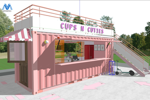 Contenedor Prefabricado de Acero de 20 pies con Paneles Sándwich, Cafetería, Bar, Terraza, Cocina Móvil, Diseño Contemporáneo, Quiosco de Comida para Centro Comercial - Product Image 2