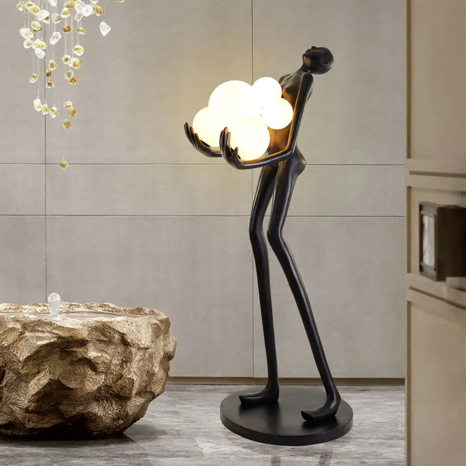 Lampade moderne decorazioni per la casa Nordic Design minimalista arte scultura umana lampada da terra resina angolo in piedi lampada da terra decorativa a Led