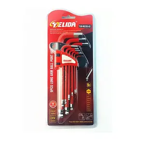 RTS Colorful 9pc Set Of Short Arm Ball End Hex Key/color Plastic Coating Torx Key Wrench Set /color Coated Allen Keys
