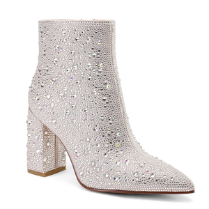 Botas Cortas Elegantes con Pedrería al por Mayor, Zapatos de Mujer con Tacón Alto de 9.5cm, Botines de Moda para Dama, Zapatos de Tacón Alto para Mujer - Product Image 3