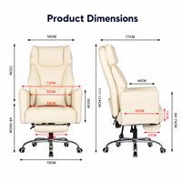 Chaise de bureau haut de gamme avec massage chauffant à six points, revêtement en PU, accoudoirs en fer personnalisés, base entièrement chromée pour espace de travail