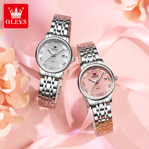 Olevs 5611 luxe Oem vente en gros classiques échelle romaine exquise <span class=keywords><strong>femme</strong></span> d'affaires calendrier en acier inoxydable cadeau dame montre à Quartz - Product Image 2