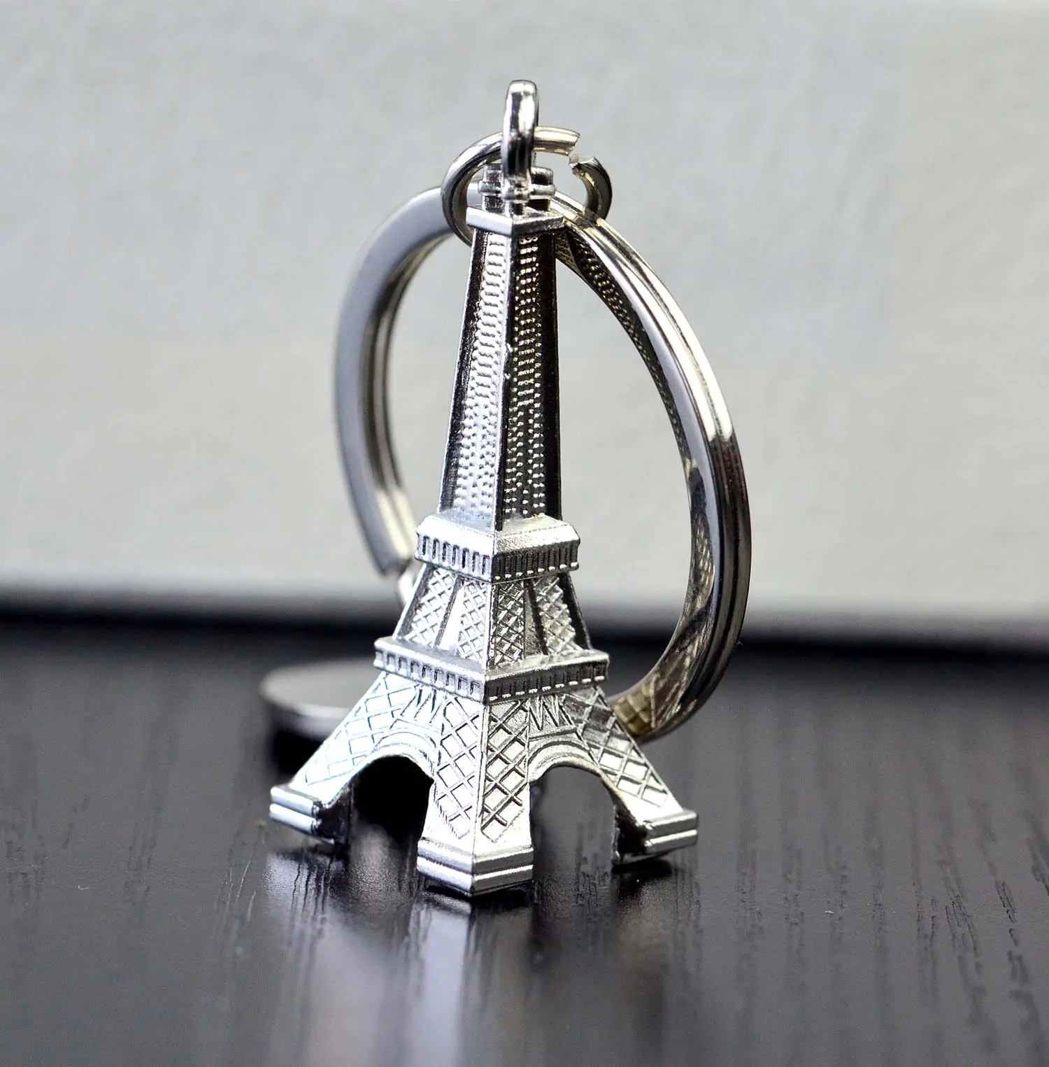 Chaveiro de prata, porta-chaves oem 3d da moda, metal, lembrança, chaveiro, personalizado, torre eiffel, atacado