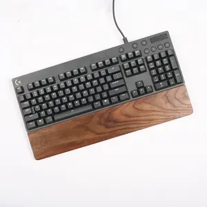 Solid wood keyboard hand rest wrist palm rest black walnut 87 key wooden rest