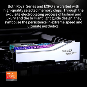 G. SKILL 32GB (16Gx2) DDR5 6000MHz Desktop <b>Memory</b> <b>Stick</b> Royal Halberd EXPO Edition RGB Silver/C28 Specially Engineered - Product Image 4