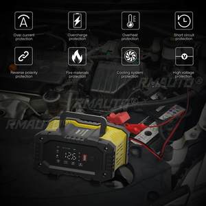 Chargeur de batterie portable 10A pour voiture et moto avec 7 étapes de charge pour batteries Calcium, Gel AGM, Humides, LiFePO4, Plomb-acide - Product Image 4