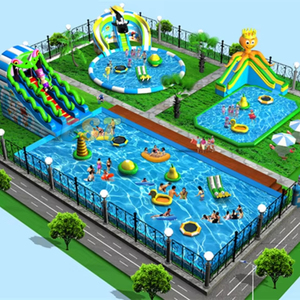 Parc aquatique terrestre de nouvelle conception Fun City Solution unique Parc d'attractions gonflable Parc aquatique terrestre avec piscine à toboggans - Product Image 4