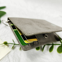 Portefeuille précipité haut de gamme en cuir PU gris mat porte-clés porte-cartes de visite portefeuille pour hommes et femmes