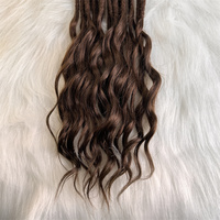 [Jiffy/Hohodreads] Extensions de cheveux humains lisses au crochet style sirène, dreadlocks, mèches humaines ondulées, extensions de cheveux à pointes lâches – Vente en gros