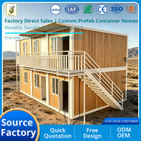 Maisons portables à bas prix de 20 pieds et 40 pieds, maisons mobiles, maisons préfabriquées en conteneurs plats, maisons en conteneurs personnalisables pour usage de bureau