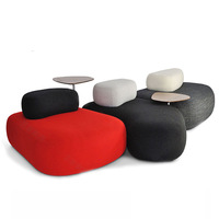 Ensemble de canapé de bureau modulable en tissu écologique Creative Arc Combination