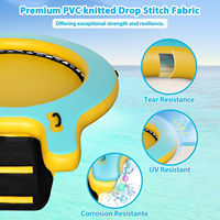 Hamac aquatique gonflable, flotteurs de lac, ponton flottant gonflable rond avec rampe pour chien, anneau flottant Sunchill, hamac de piscine pour bronzer