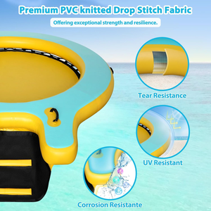 Hamaca Flotante Inflable para Lago, Plataforma Flotante <span class=keywords><strong>Redonda</strong></span> con Rampa para Perros, Anillo Flotante para Tomar el Sol, Hamaca Flotante para Piscina - Product Image 6