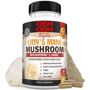 แคปซูลอาหารเสริมแผงคอสิงโตแบบออร์แกนิกอาหารเสริมสมองนูโทรปิกจากธรรมชาติแบบมีสารไบโอเพอรีน - Product Image 1