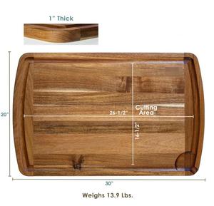 <span class=keywords><strong>Planche</strong></span> à découper en bois d'acacia extra large de 30x20 pouces, couvercle supérieur de poêle en bois et plateau de service géant de charcuterie pour un usage quotidien - Product Image 6