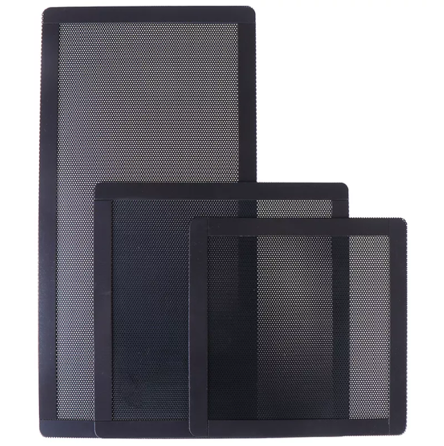 Magnetic Frame PVC Computer Fan Grills Black Dust Mesh PC Cooler Filter Screen