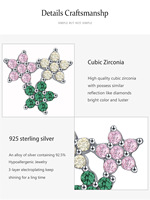 925 Sterling Silber Exquisite Blumen Ohr stecker Bunte Zirkonia für Jubiläen Partys Geschenke Modische Boutique
