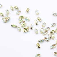 Vente en gros de matériel de broderie française marquise colorée multi-facettes cristal verre strass couture à la main perles strass