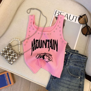 Nuovo Design Canotta Stile Hot Girl con Stampa, Top Versatile con Allacciatura al Collo per Donne - Product Image 3