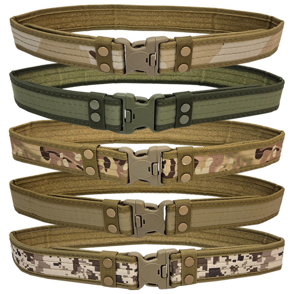 Men's Outdoor Canvas Camouflage Nylon Security Tactical Battle Belt For Personal Defense Equipment